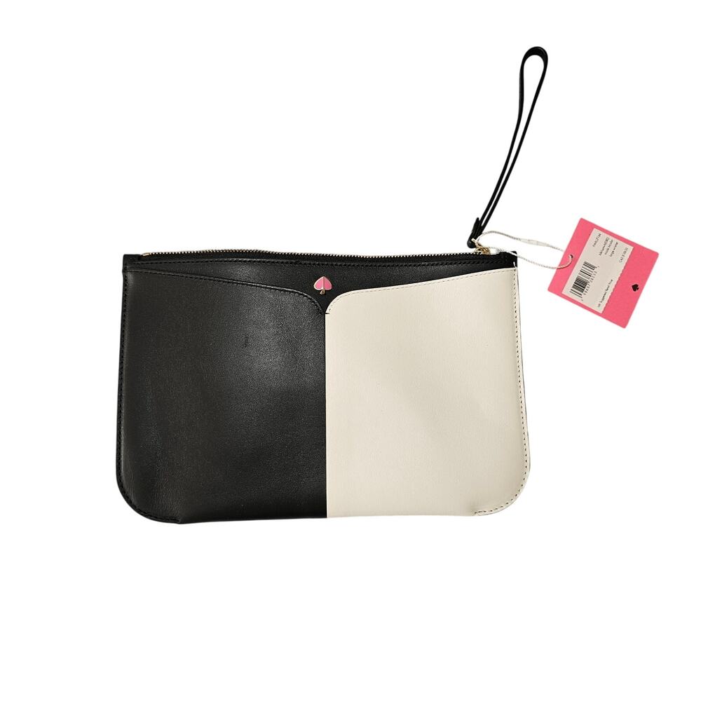 Kate Spade Nicola Bicolor Large Pouch Wristlet black and white
